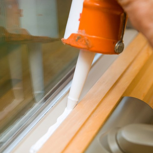 Caulking a window