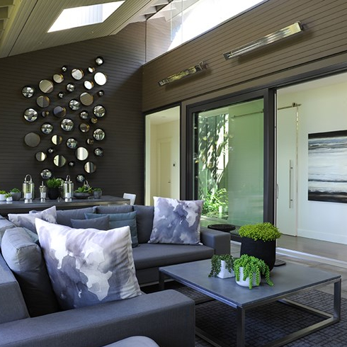 Skylights in a renovated open-concept living room