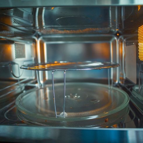 An interior of a clean microwave