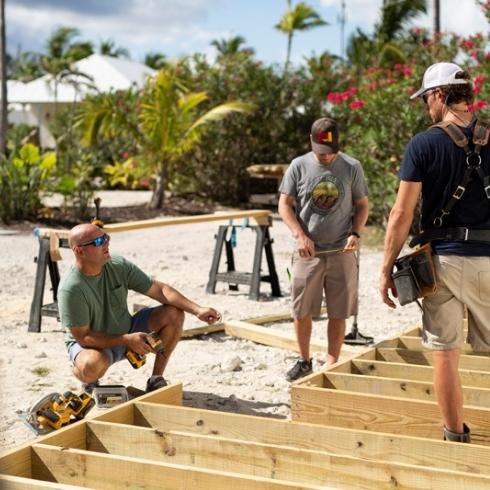 Bryan and his team working on a construction project.