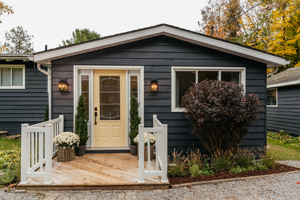 New siding on cabin