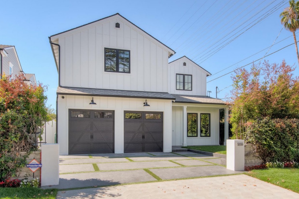 Exterior shot of the white and brown