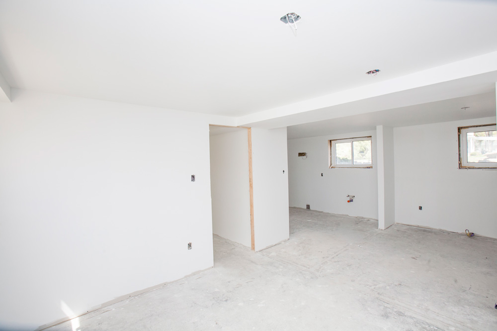 Basement reno with new drywall