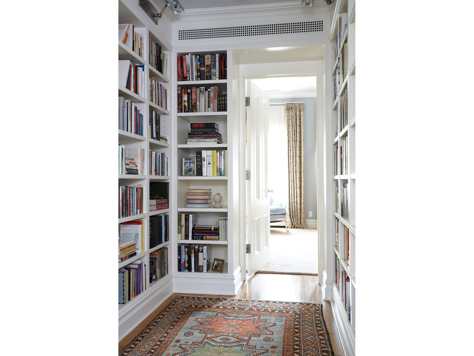 Bookshelves around doorway