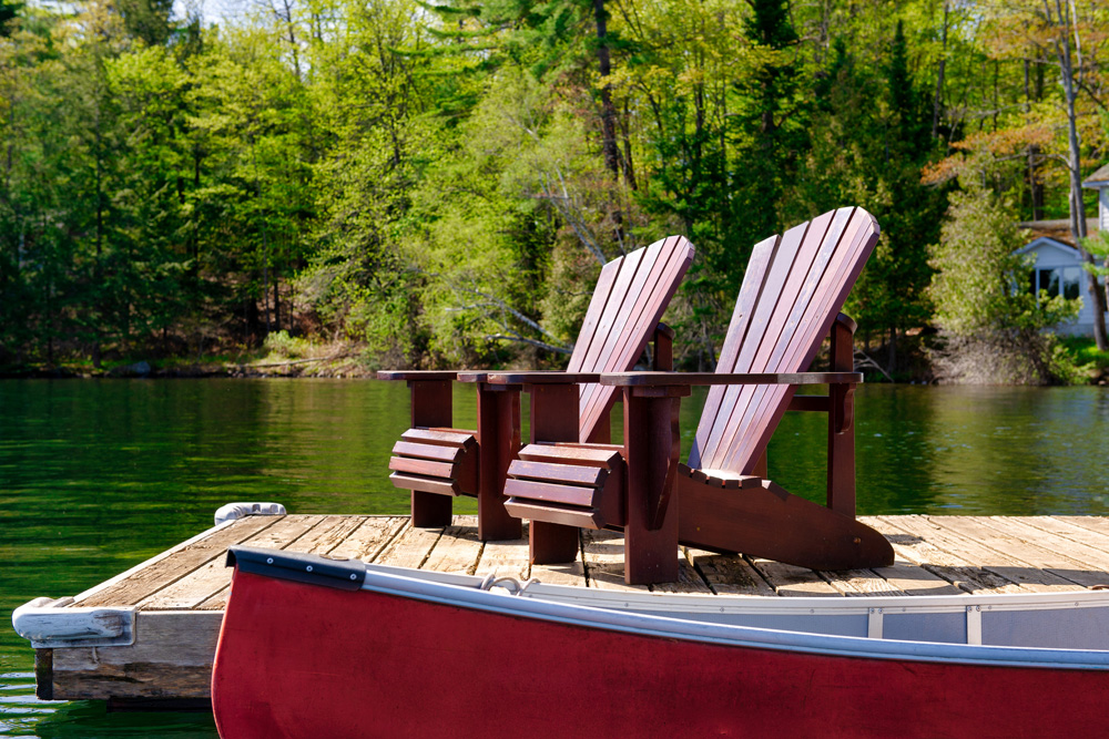 Canoe and Muskoka chairs