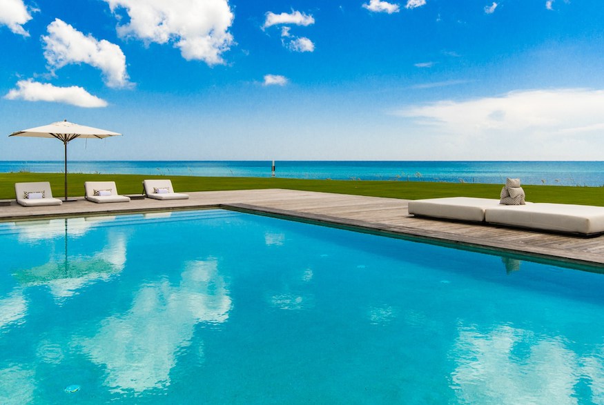 Pool area at Celine Dion's former Florida mansion