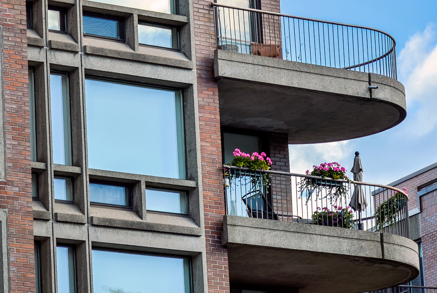 Flowers on an apartment balcony