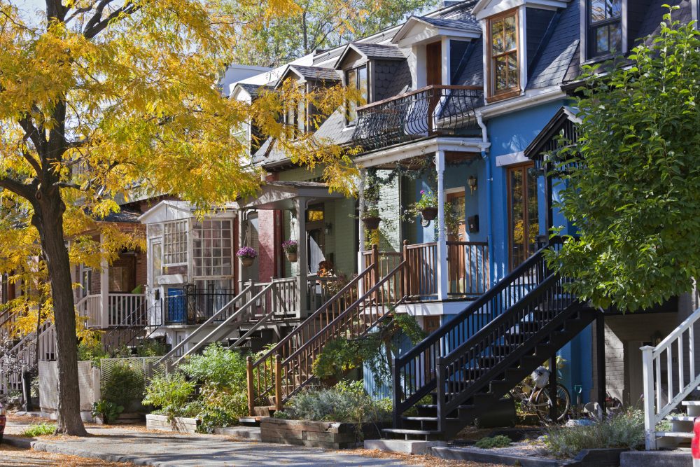 Houses in a residential neighbourhood.