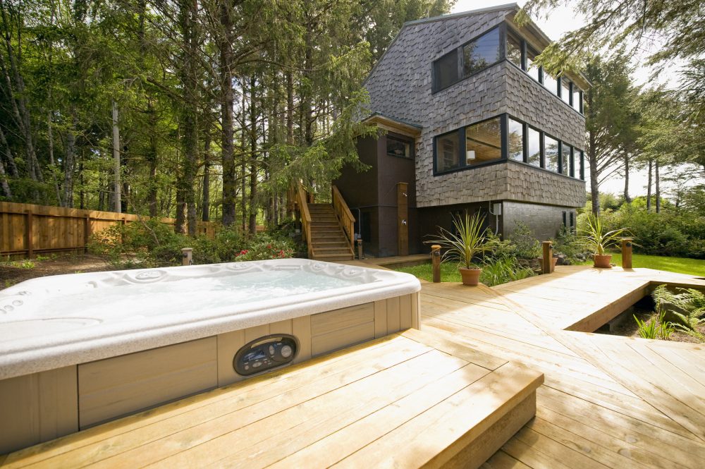 Beach house with hot tub