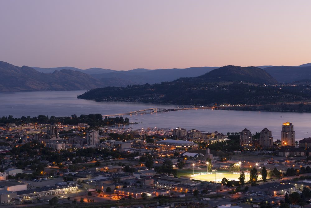 Downtown Kelowna from Knox Mountain Park, Okanagan Valley, British Columbia, Canada