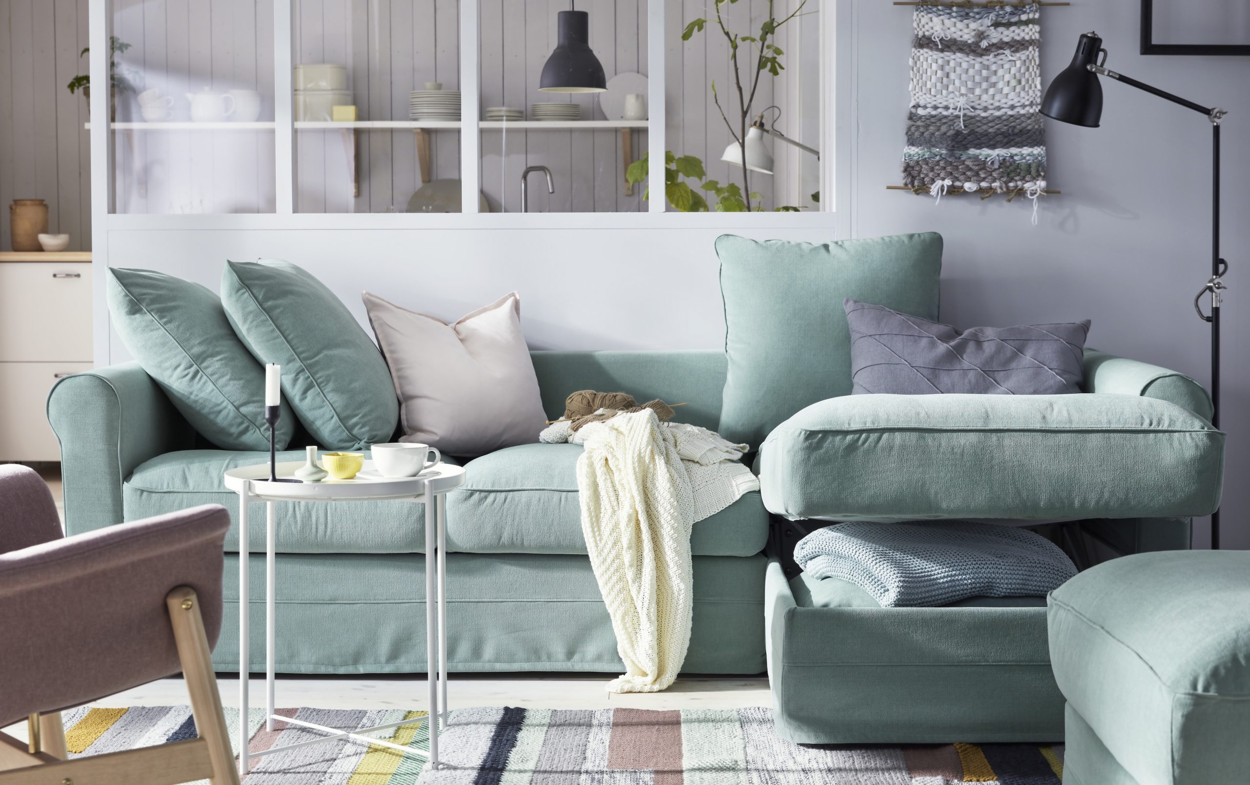 Green IKEA couch