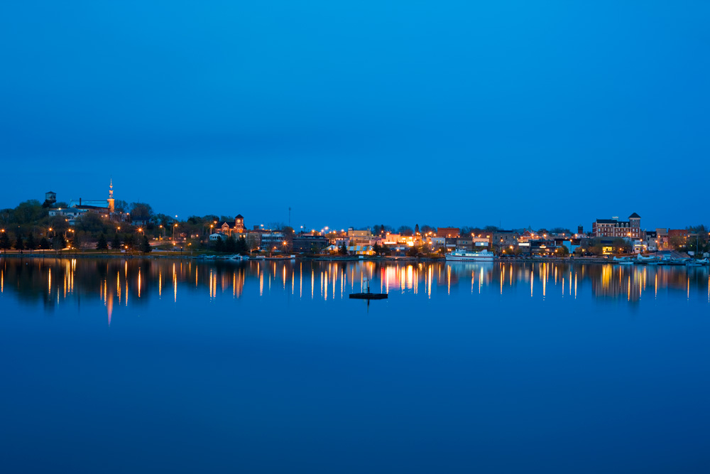 Kenora, Ontario at dusk