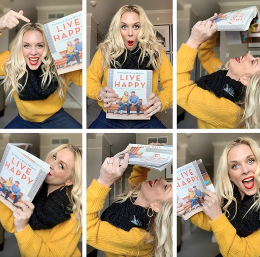 Kortney Wilson with her book Live Happy