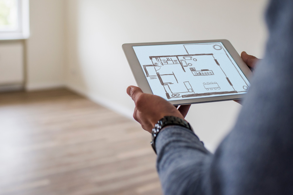 Floor plan on a tablet