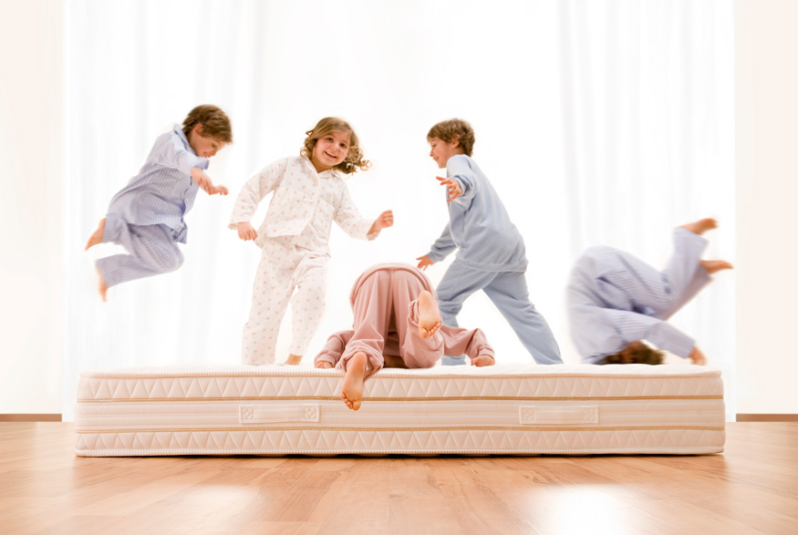 Kids on a mattress