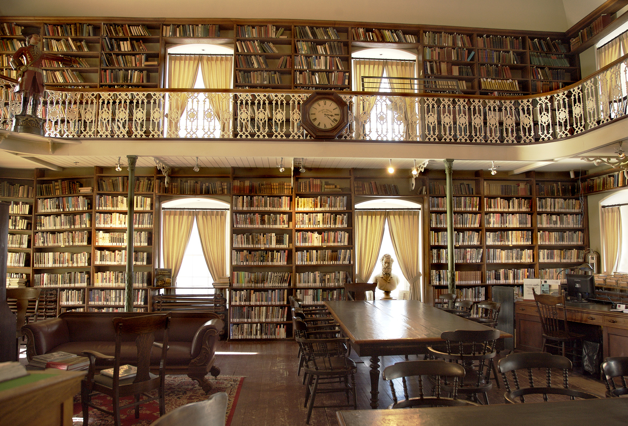 Morrin Centre library with floor-to-ceiling bookshelves