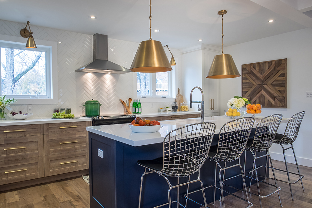 Navy blue kitchen island design inspiration.