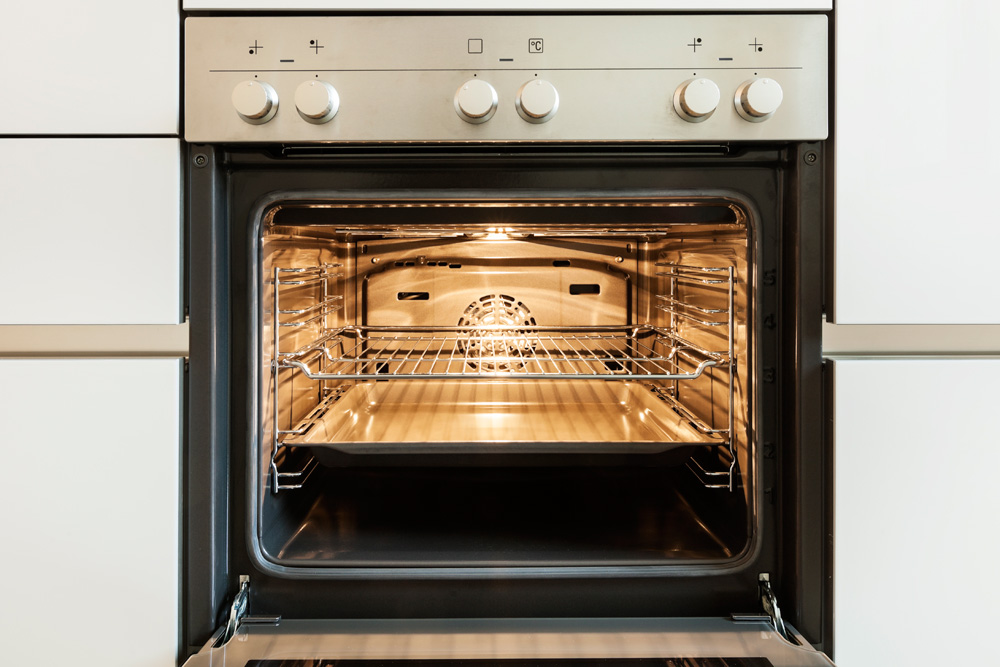 Oven with open door