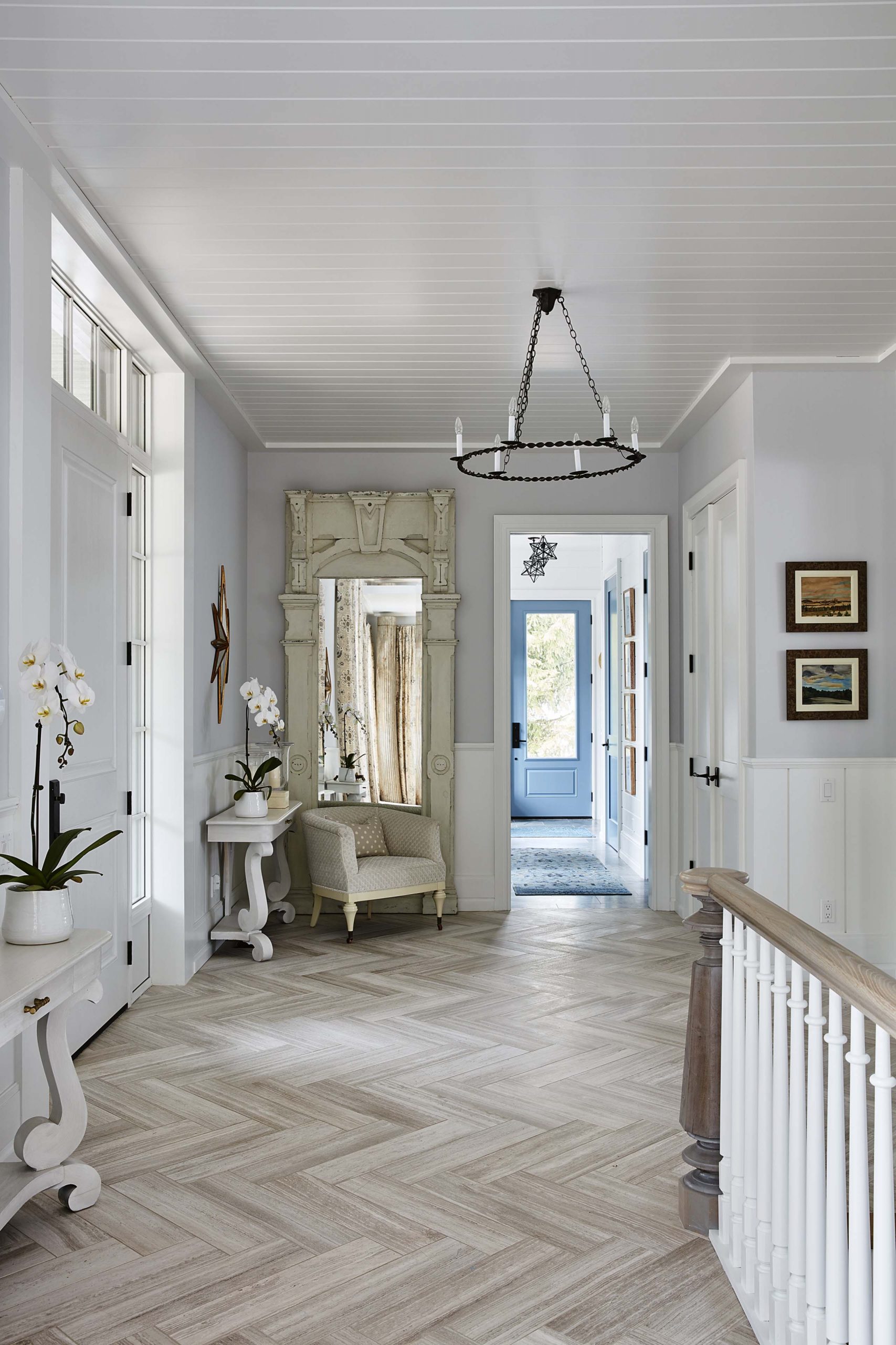 This main floor foyer packs a punch.