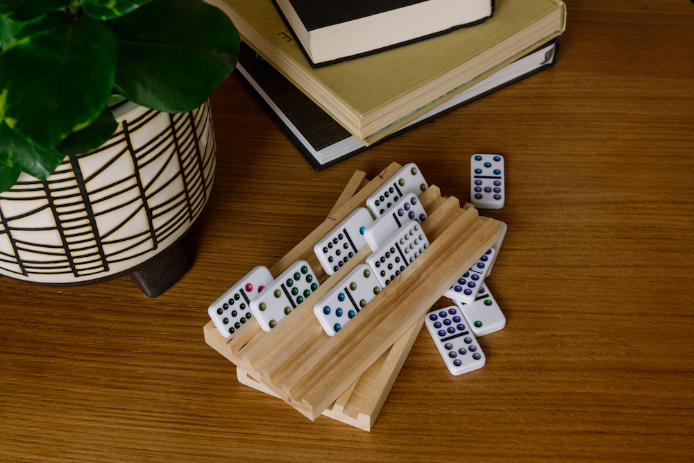 close up of game on wood table