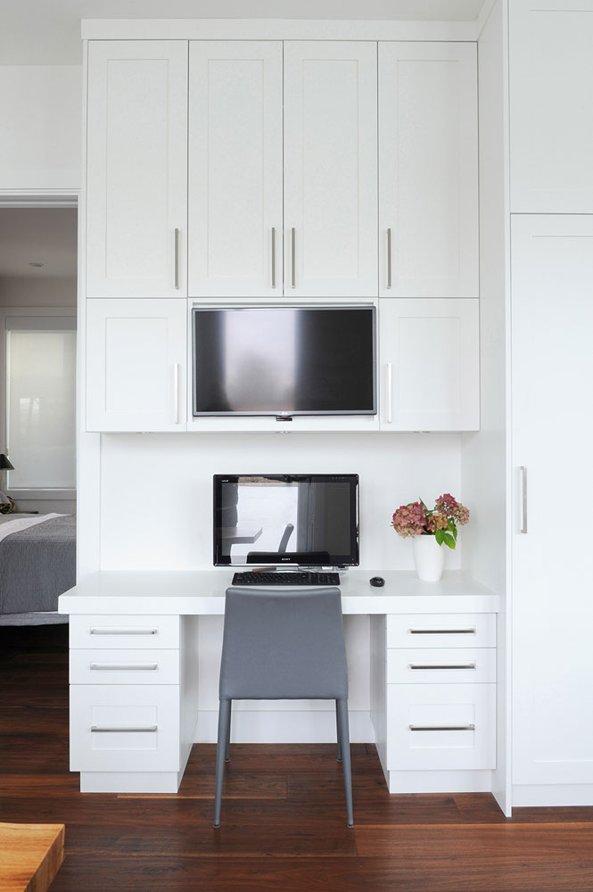 White kitchen home office