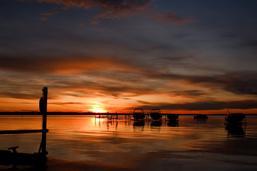 Sunset over Sylvan Lake, Alberta