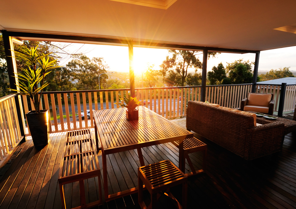 Sunset view from a deck