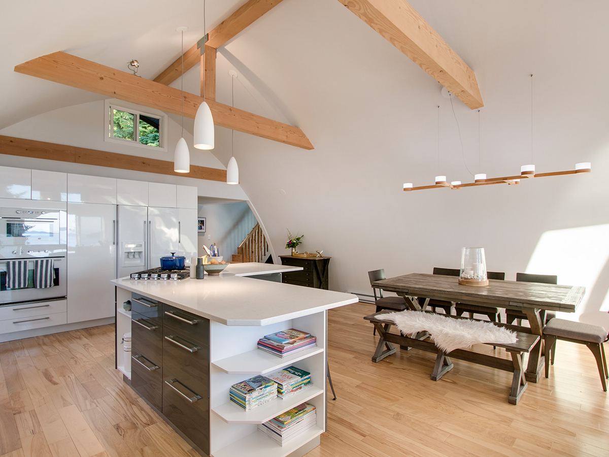 Kitchen and dining room in Lions Bay home of Love It Or List It star Todd Talbot