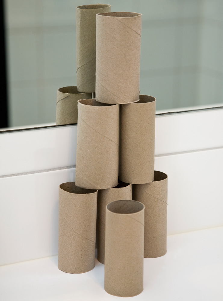 A stack of toilet paper rolls