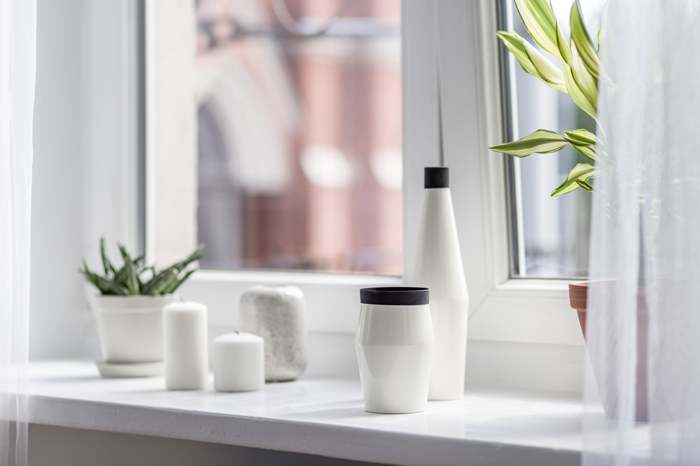 Plants and accessories on a window sill