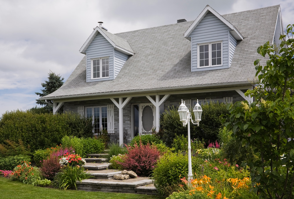 House with landscaped yard