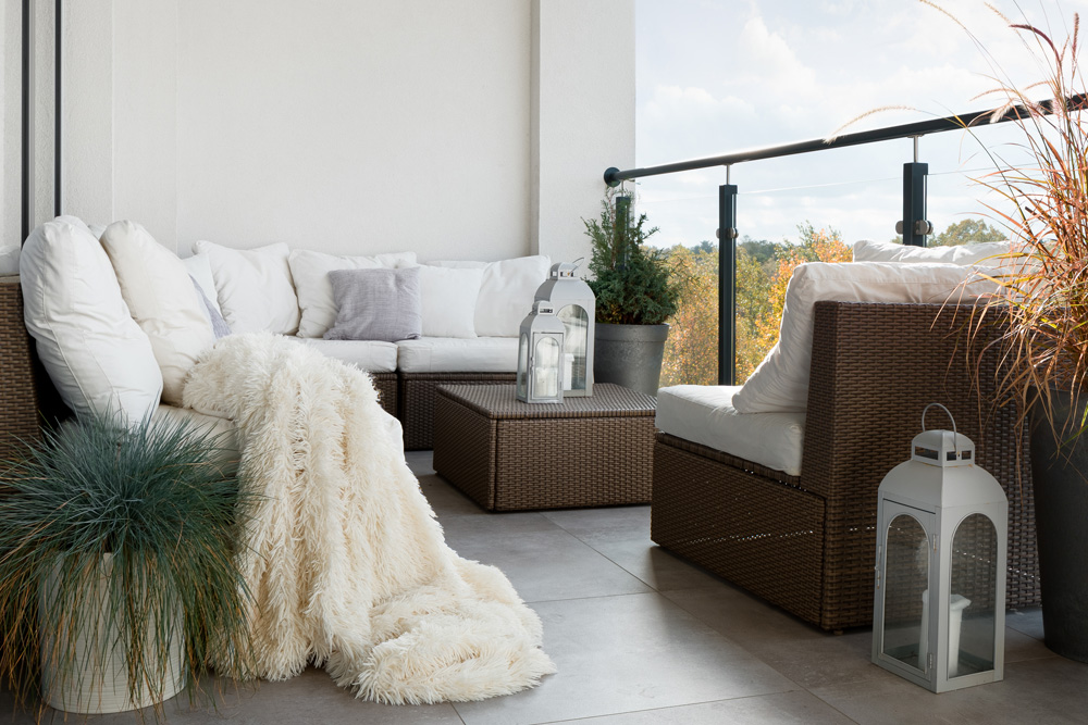 Cushions on a balcony