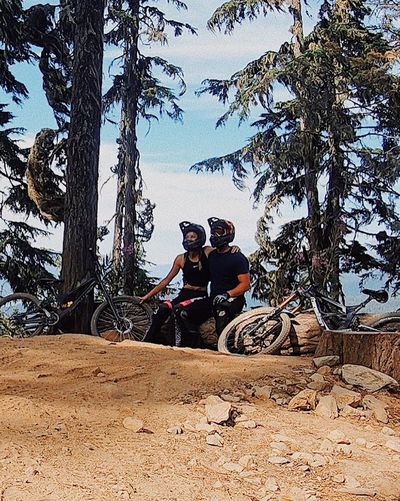 Sabrina Smelko cycling in Garibaldi Provincial Park