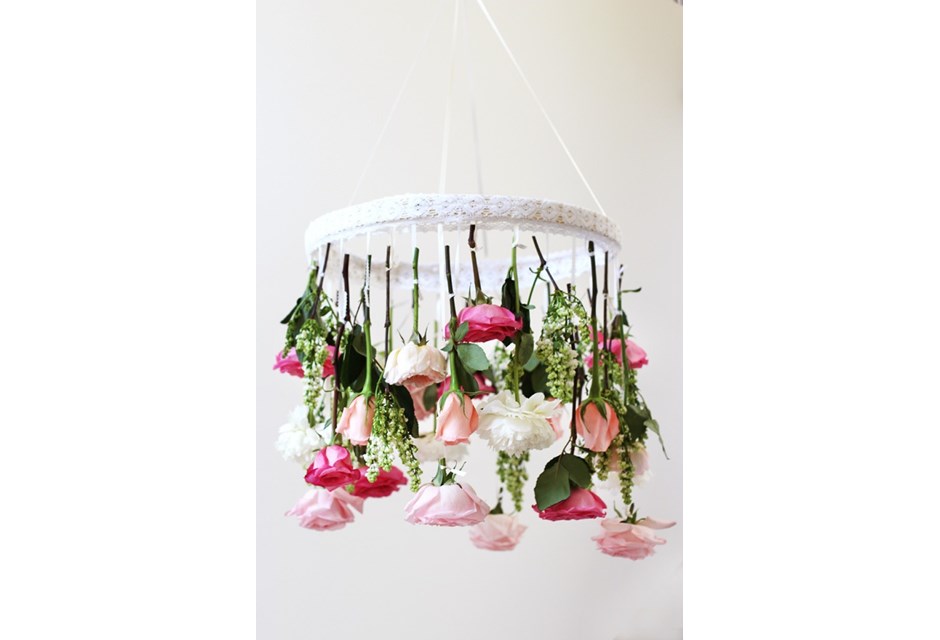 DIY Flower Chandelier