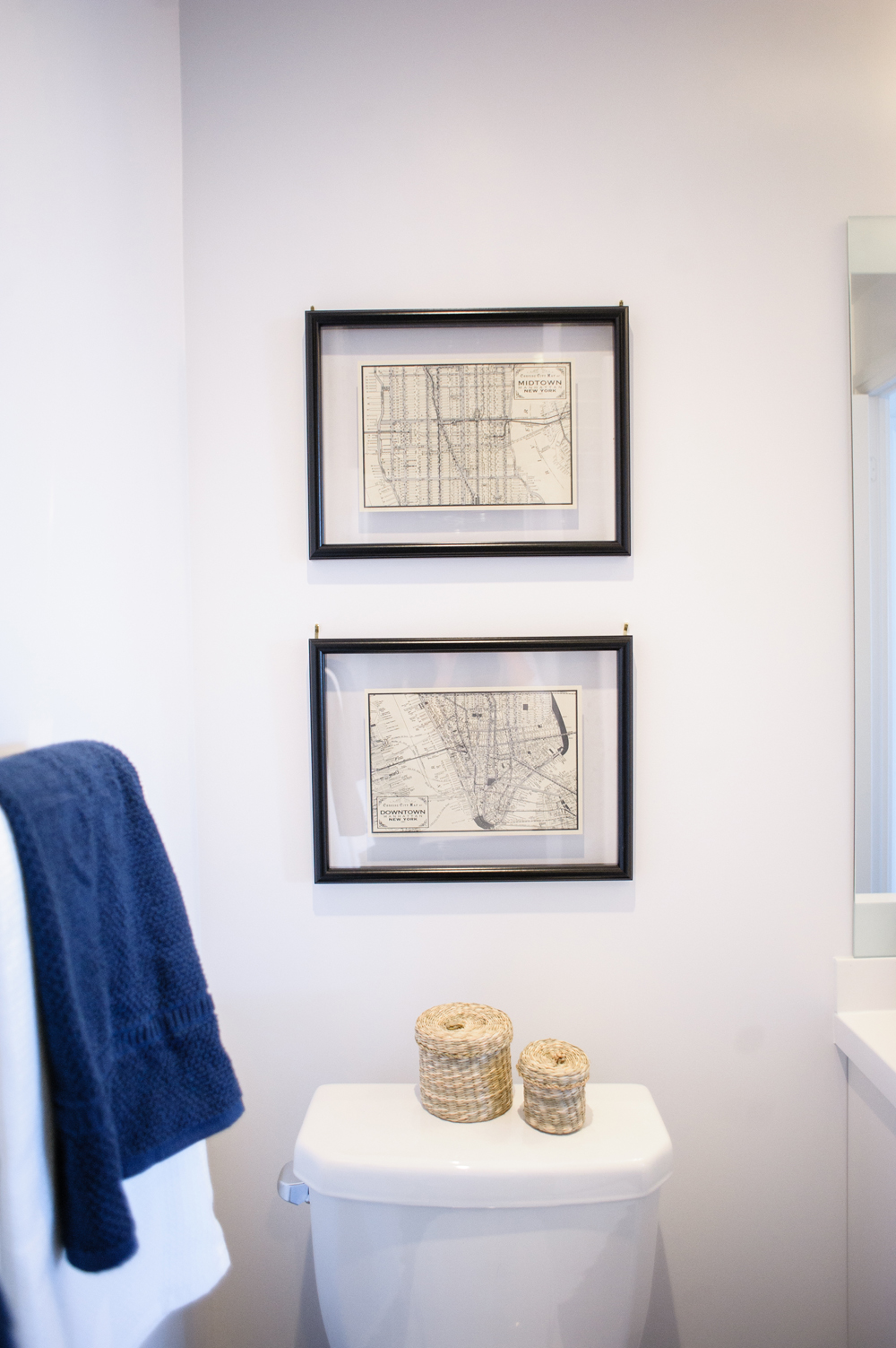 Vintage prints in floating frames