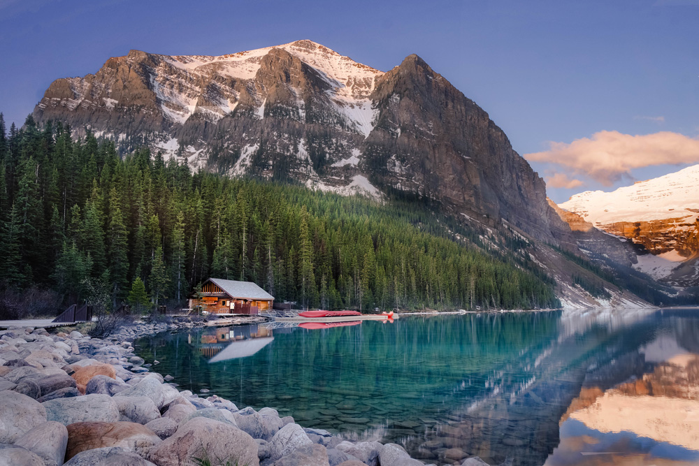 Cottage on a mountain lake