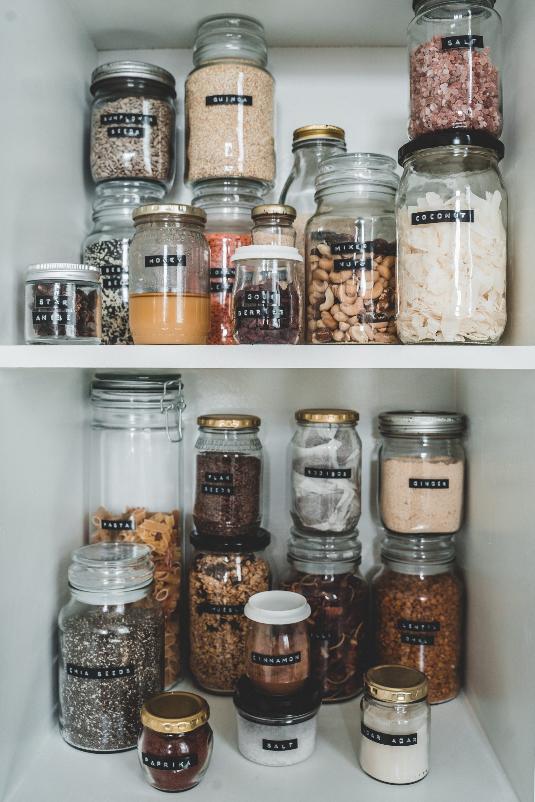 Jars with labels