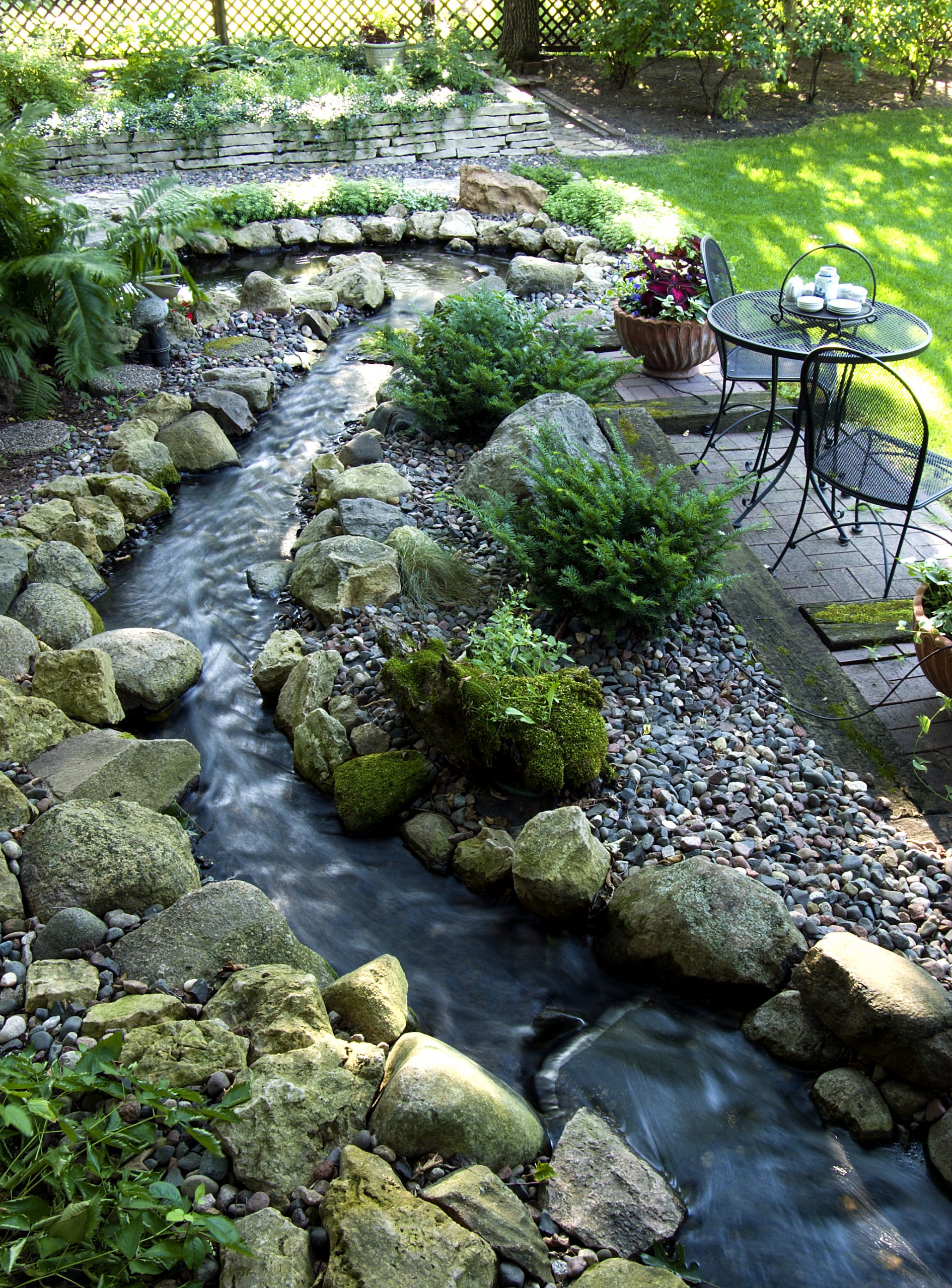 Rock garden in backyard