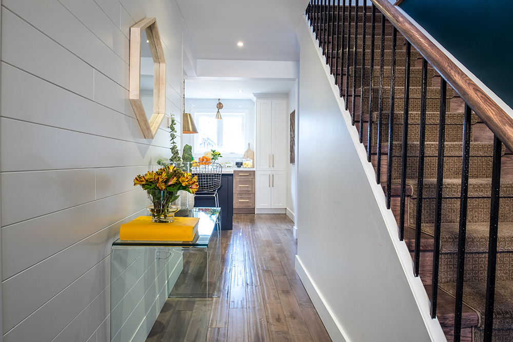 When faced with a long hallway: shiplap to the rescue!