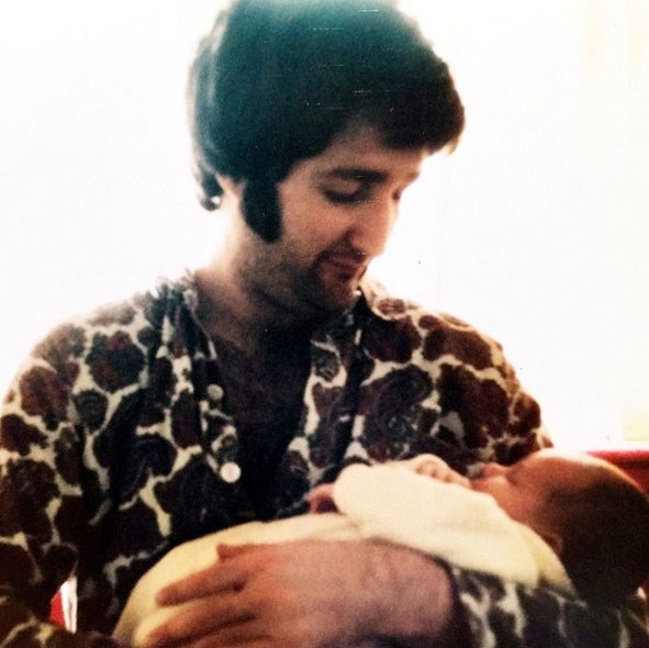 A baby Todd Talbot with his father