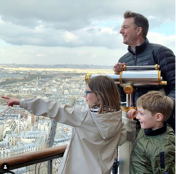 Todd Talbot in France with his two kids