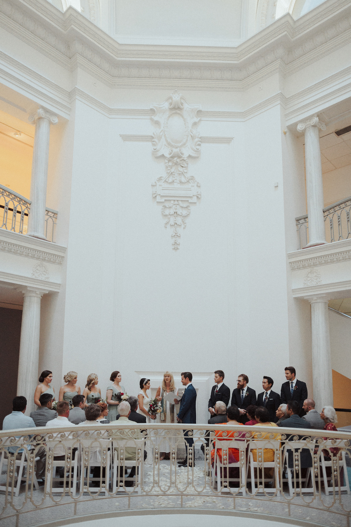 Wedding ceremony in art gallery