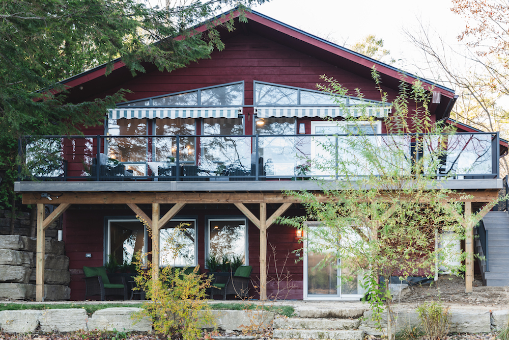 A frame cottage and deck