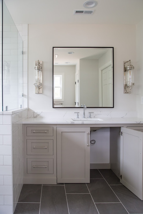 Wheelchair accessible bathroom vanity