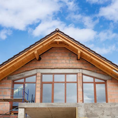 A house undergoing renovations