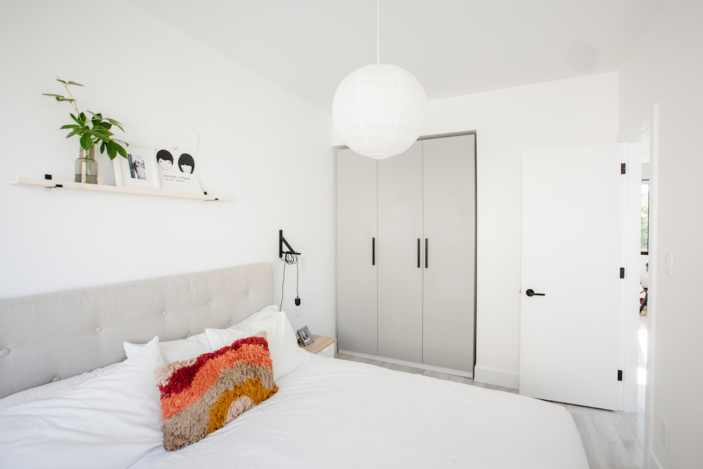 Minimalistic bedroom in laneway house