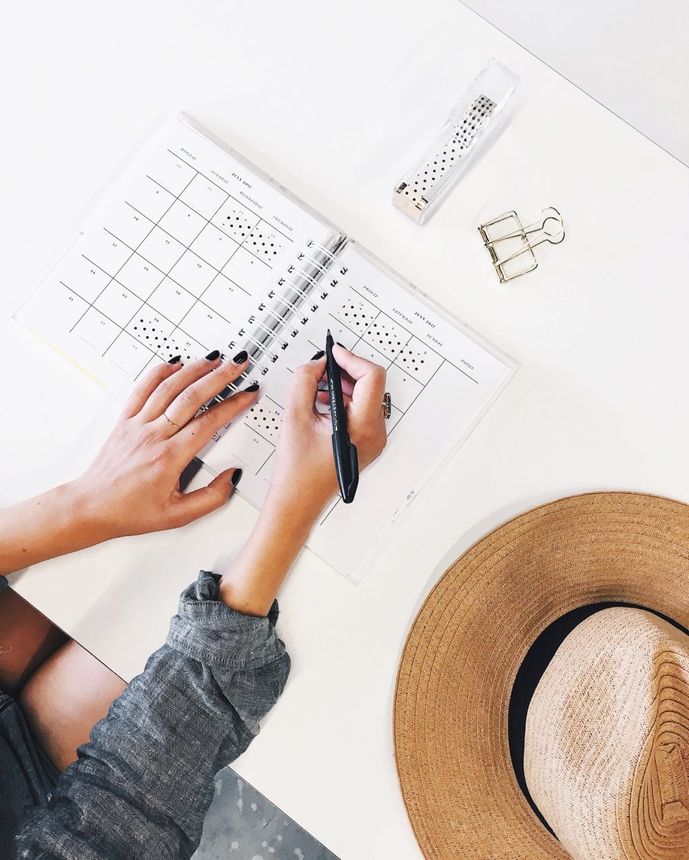 Woman writing in journal