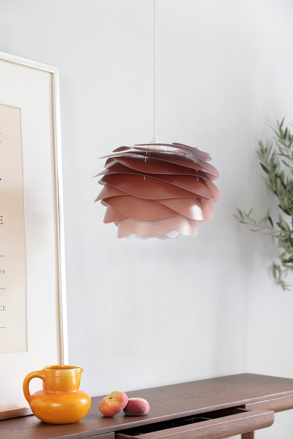 Layers of pink pendant light