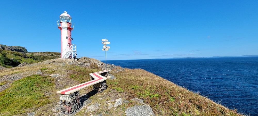 Red and white lighthouse in Brigus Newfoundland