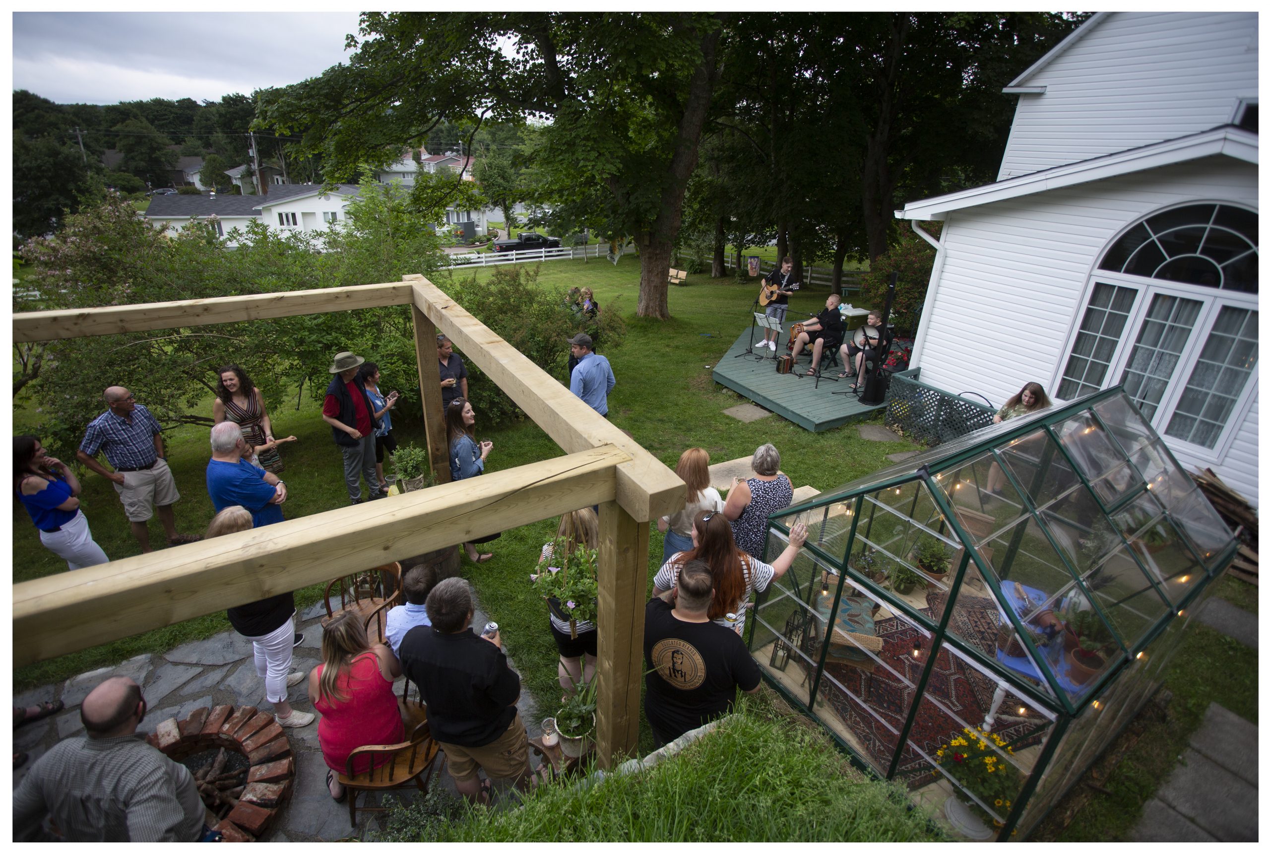 Party on outdoor patio